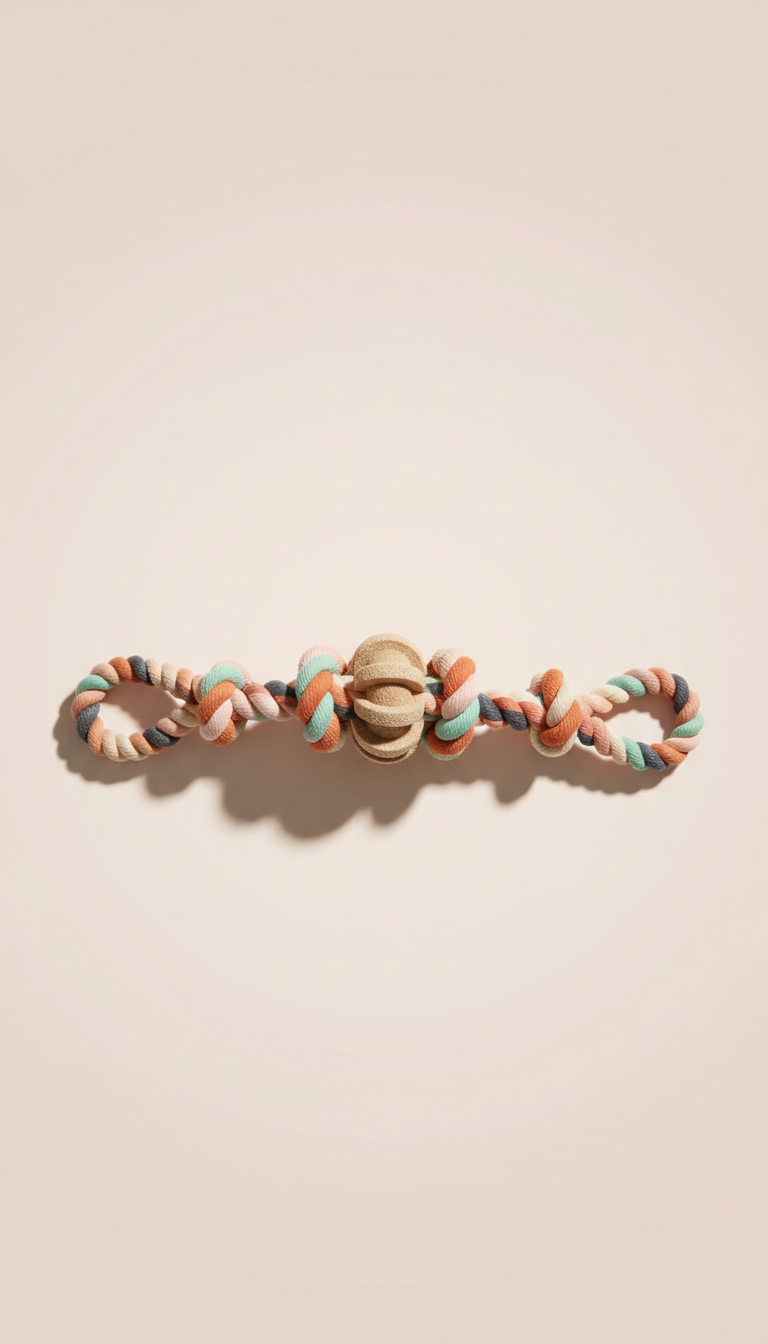 Adjustable squeaky rope toy