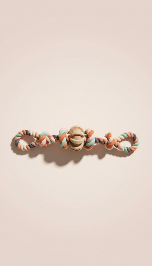 Adjustable squeaky rope toy